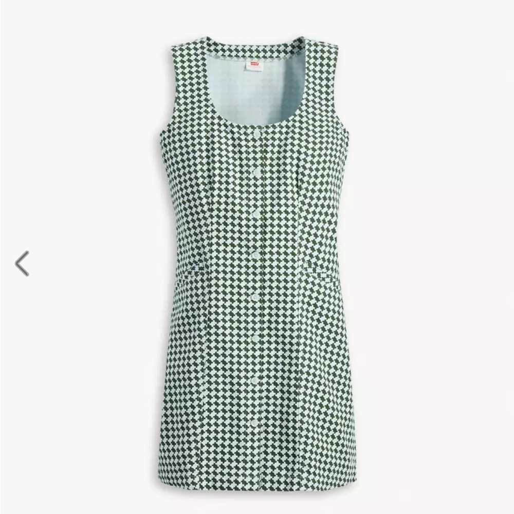 Levi's Green Houndstooth Mini Dress